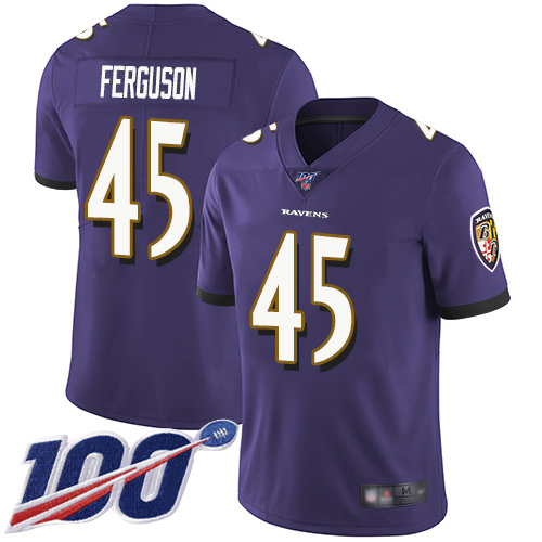 Baltimore Ravens Limited Purple Men Jaylon Ferguson Home Jersey NFL Football #45 100th Season Vapor Untouchable